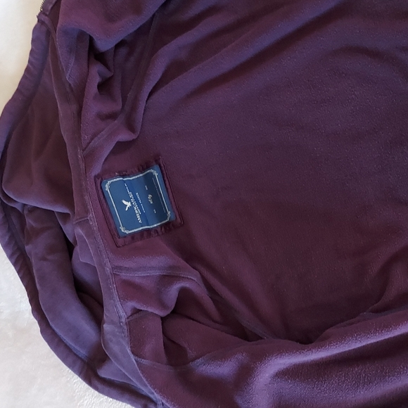 🦅7xHP🦅 Vtg AEO All Over Logo Fleece Full Zip Hoodie - Picture 6 of 14